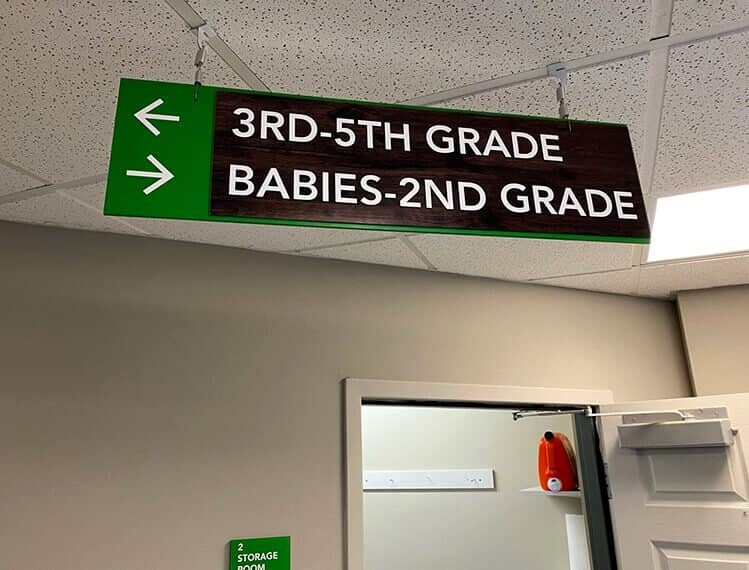 Custom wayfinding directional sign